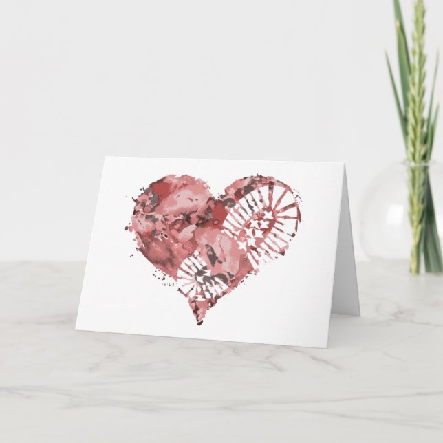 Tarjeta Festiva corazón de estómago de arranque (Anverso)