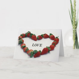 Tarjeta Festiva Corazón de fresa