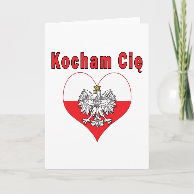 Tarjeta Festiva Corazón de Kocham Cie Eagle (Anverso)