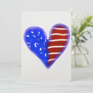 Tarjeta Festiva Corazón de la bandera de Estados Unidos