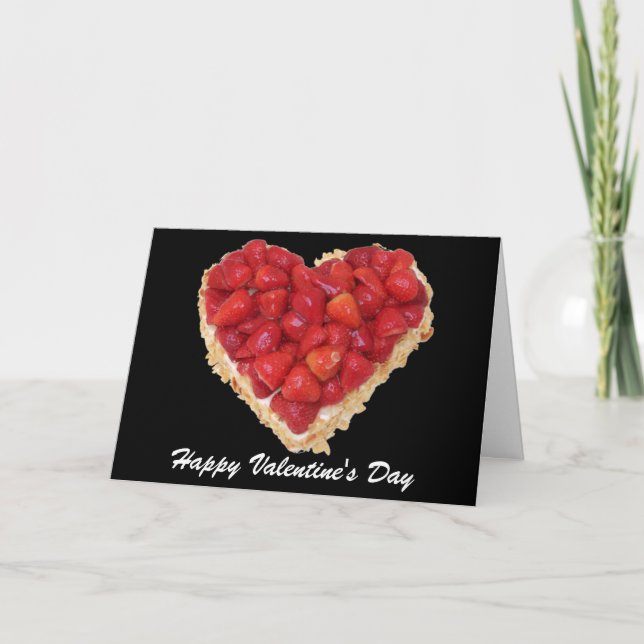 Tarjeta Festiva corazón de la fresa (Anverso)