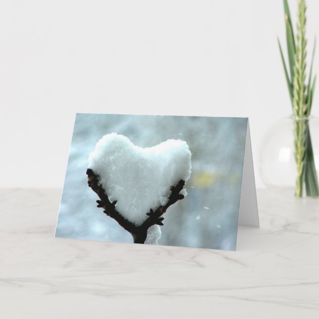 Tarjeta Festiva Corazón de la nieve - modificado para requisitos (Anverso)