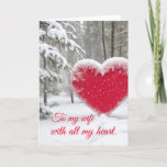 Tarjeta Festiva Corazón de Navidades Snowy<br><div class="desc">Cuando uno está enamorado,  ningún invierno hace frío. Esta imagen fue generada en Leonardo.ai.</div>