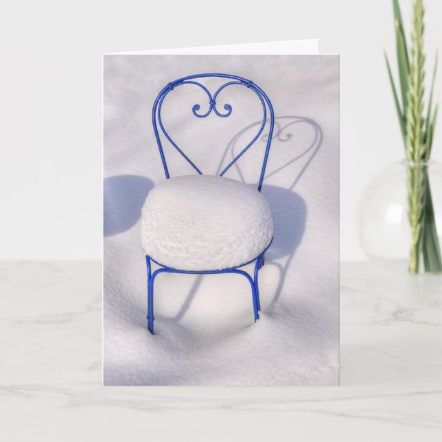 Tarjeta Festiva Corazón de nieve (Anverso)