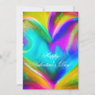 Tarjeta Festiva Corazón de niños de San Valentín mezclado colorido