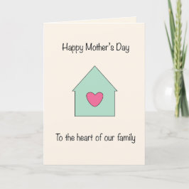 Tarjeta Festiva Corazón de Nuestra Familia Día de la Madre