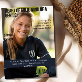 Tarjeta Festiva Corazón de oro, mente de un tributo a un estudiant