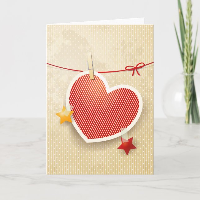 Tarjeta Festiva Corazón de papel (Anverso)