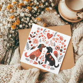 Tarjeta Festiva Corazón de Perro Escandinavo Lover Valentines