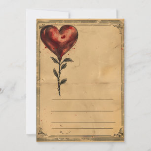 Tarjeta Festiva Corazón de rosa vintage del día de San Valentín