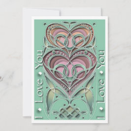 Tarjeta Festiva Corazón de San Valentín de estilo celta