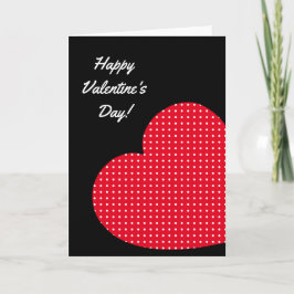 Tarjeta Festiva Corazón de San Valentín de lunares rojos y blancos