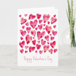 Tarjeta Festiva Corazón de San Valentín Rosa Caliente