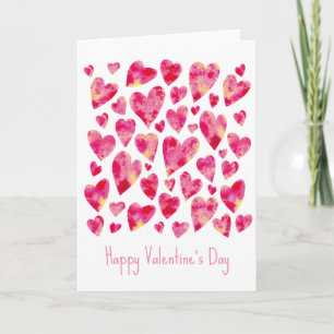 Tarjeta Festiva Corazón de San Valentín Rosa Caliente