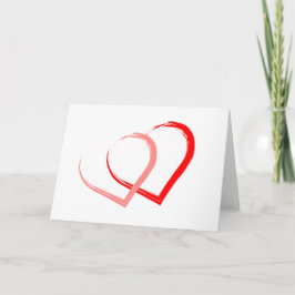 Tarjeta Festiva Corazón de San Valentín Simple Rojo Rosa Elegante