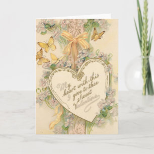 Tarjeta Festiva Corazón de San Valentín victoriano