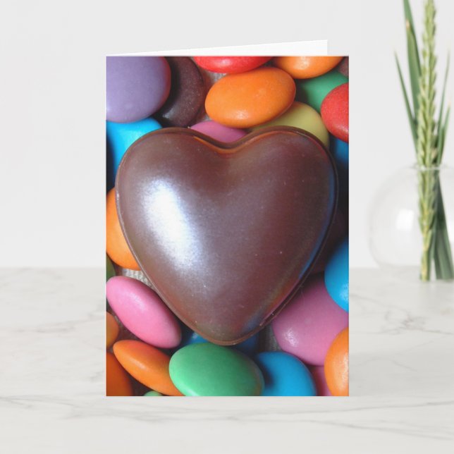 Tarjeta Festiva Corazón de Smartie (Anverso)