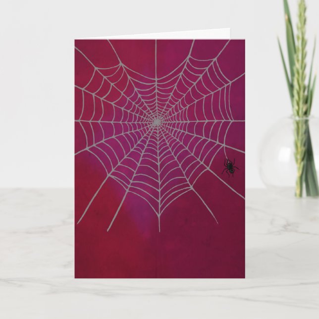 Tarjeta Festiva Corazón de Spiderweb (Anverso)
