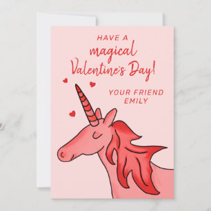 Tarjeta Festiva Corazón de Unicornio Lindo Día de San Valentín par