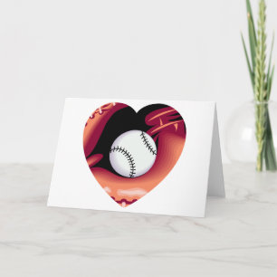 Tarjeta Festiva Corazón del béisbol