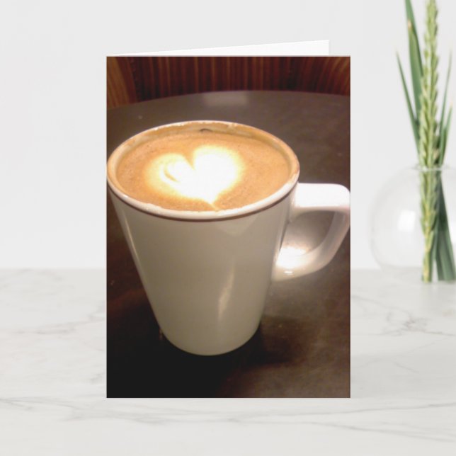 Tarjeta Festiva Corazón del café (Anverso)