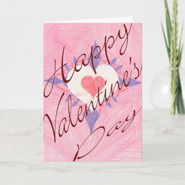 Tarjeta Festiva Corazón del Día de San Valentín (Anverso)