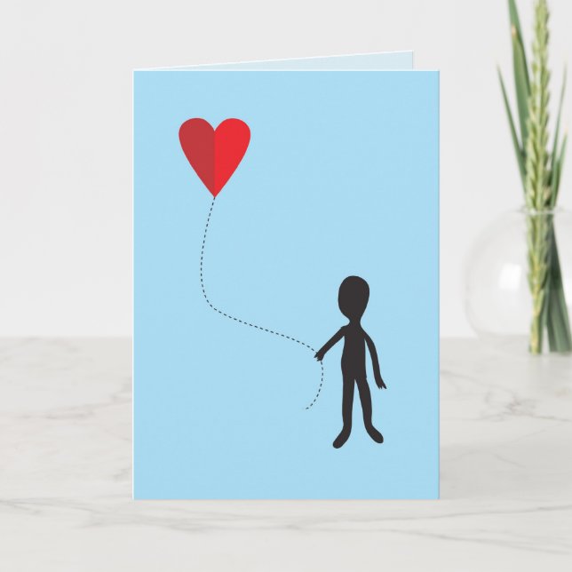 Tarjeta Festiva Corazón del globo (Anverso)