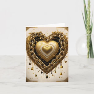 Tarjeta Festiva Corazón dorado