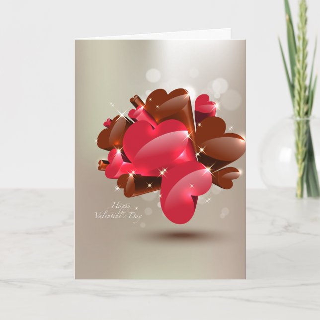 Tarjeta Festiva Corazón Dulce de Chocolate (Anverso)