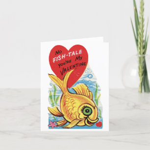 Tarjeta Festiva Corazón dulce Pescado Valentine Love Heart