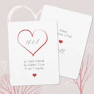 Tarjeta Festiva Corazón El día de San Valentín de cita minimalista