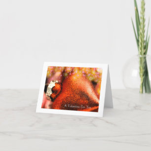 Tarjeta Festiva Corazón el día de San Valentín: Rojo en Purpurina