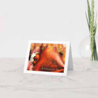 Tarjeta Festiva Corazón el día de San Valentín: Rojo en Purpurina