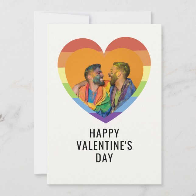 Tarjeta Festiva Corazón elegante de San Valentín LGBT personalizad (Anverso)