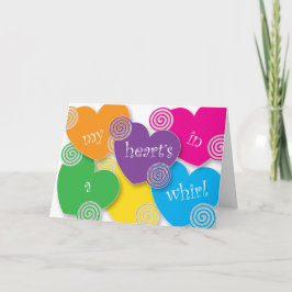 Tarjeta Festiva Corazón en San Valentín Whirl