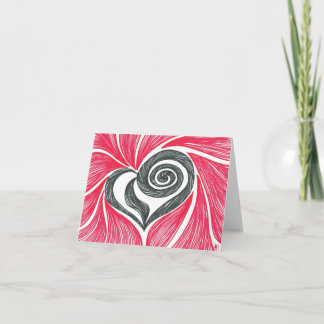 Tarjeta Festiva Corazón en un remolino