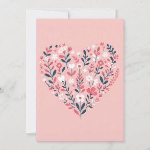 Tarjeta Festiva Corazón floral de San Valentín