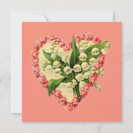Tarjeta Festiva Corazón floral de San Valentín cutáneo