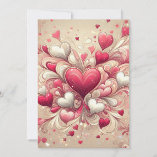 Tarjeta Festiva Corazón floral del día de San Valentín