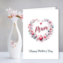 Corazón Floral Rojo para el Día de la Madre