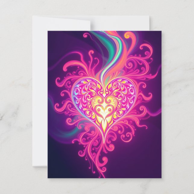 Tarjeta Festiva Corazón floreciente (Anverso)