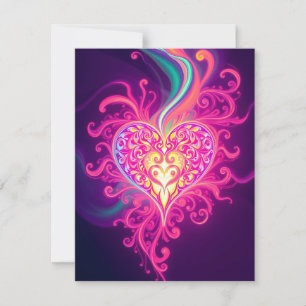 Tarjeta Festiva Corazón floreciente