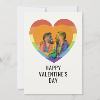 Tarjeta Festiva CORAZÓN Foto Elegante del Día de San Valentín LGBT