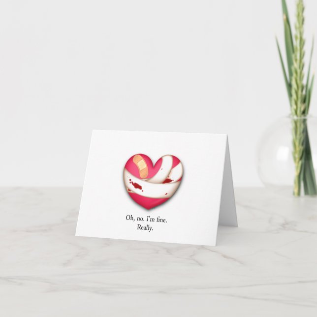 Tarjeta Festiva Corazón Herido San Valentín (Anverso)