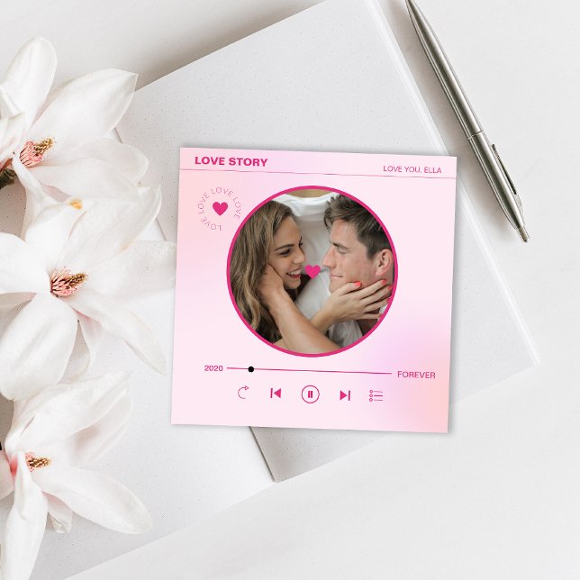 Tarjeta Festiva Corazón moderno amor para siempre Foto Día de San  (Modern Heart Forever Love Photo Valentines Day Holiday Card)