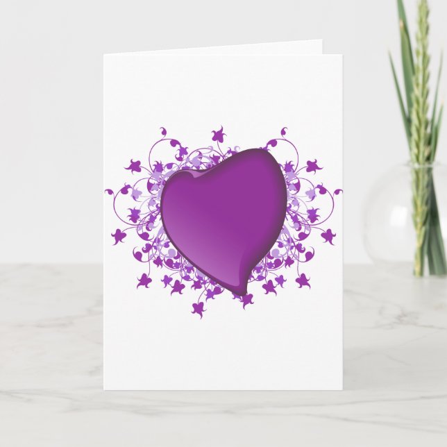Tarjeta Festiva Corazón morado (Anverso)