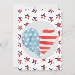 Tarjeta Festiva Corazón patriótico con diseño de bandera estadouni