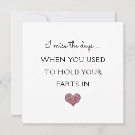 Tarjeta Festiva corazón purpurina de divertidos fart valentine/ani