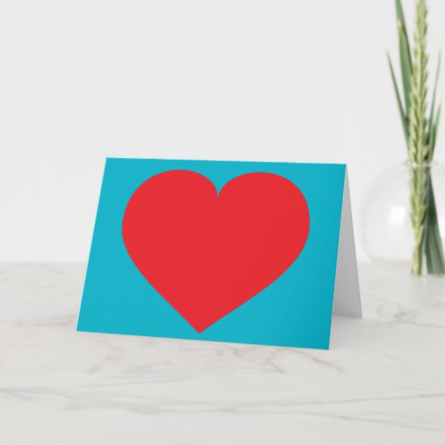 Tarjeta Festiva Corazón Rojo (Anverso)