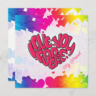 Tarjeta Festiva Corazón Rojo con palabra amor para siempre San Val